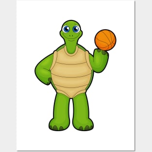 Turtle as Basketball player with Basketball Posters and Art